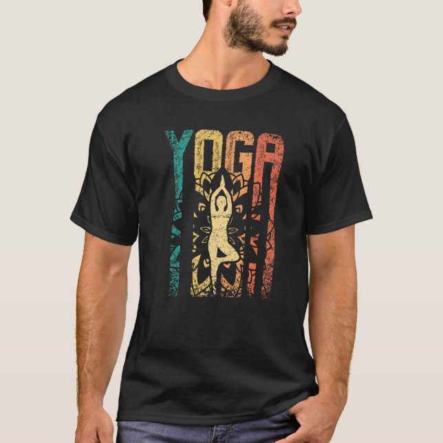 Retro Vintage Yoga T Shirt (Framsida)