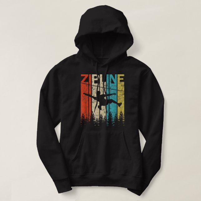 Retro Vintage Zipline Graphic GS20 Hoodie (Design framsida)