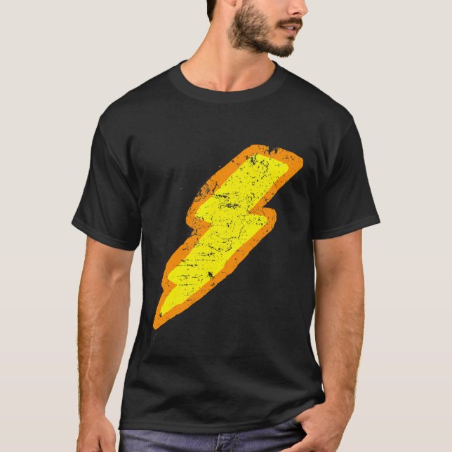 Retro vintageblixt kasta i sig T-tröja Tee Shirt (Framsida)