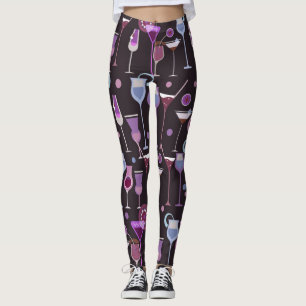Retro vintagecoctailmönster leggings