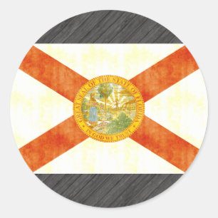Retro vintageFlorida flagga Runt Klistermärke