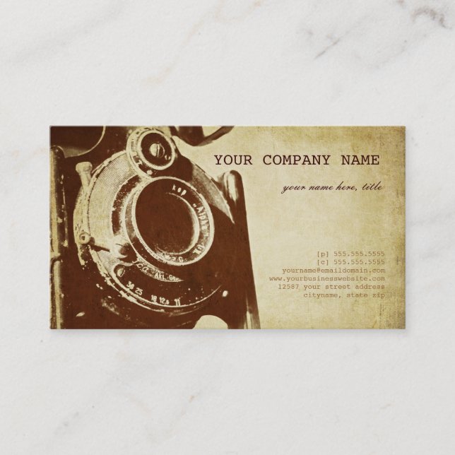 Retro vintagefotografi visitkort (Framsida)