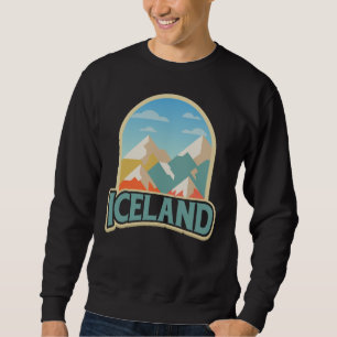 Retro vintagegåva för island som fotvandrar lång ärmad tröja