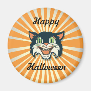 Retro vintageHalloween katt Magnet