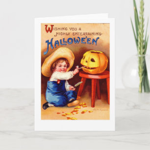 Retro vintageHalloween pojke Carvier Kort