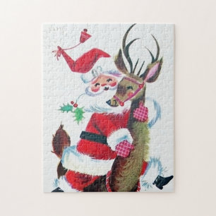 Retro vintagejul Santa Pussel