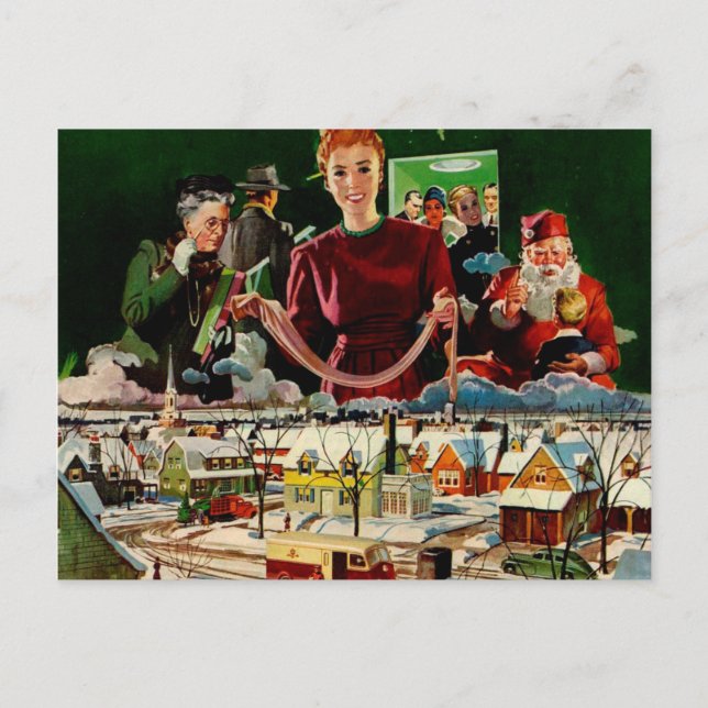 Retro vintagejulkort helg vykort (Framsida)