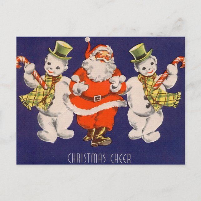 Retro vintagejulkort helg vykort (Framsida)