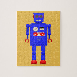 Retro vintageleksakrobot pussel