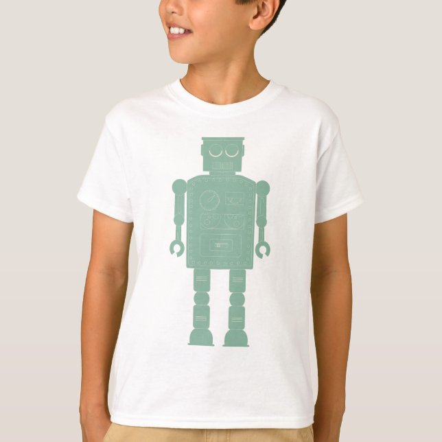 Retro vintageleksakrobot tee shirt (Framsida)