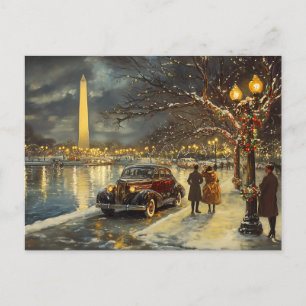 Retro-Vintagen för vykort för Washington DC-julen