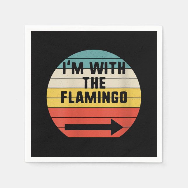 Retro-Vintagen jag är med Flamingo | Flamingo Pappersservett (Framsidan)
