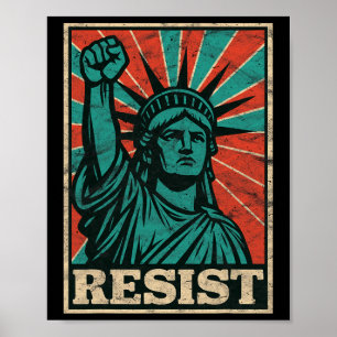 Retro-Vintagen motstår trumpfascismen Status of Li Poster