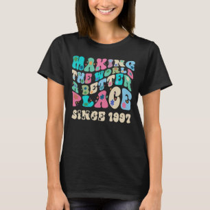 Retro-vintagen skapar världen en bättre ställe sin t shirt