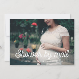 Retro-vintagens skript Baby Shower med e-postfoto Inbjudningar