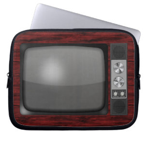 Retro vintageTVuppsättning Laptop Fodral