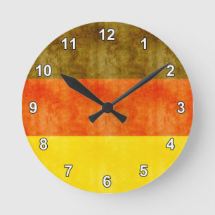 Retro vintageTysklandflagga Rund Klocka