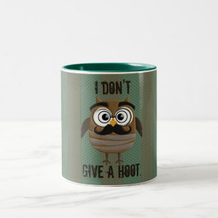 Retro vintageuggla Två-Tonad mugg
