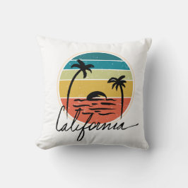 Retro Vintazge sunset on California handflatan Kudde