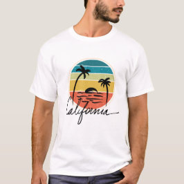 Retro Vintazge sunset on California handflatan T Shirt