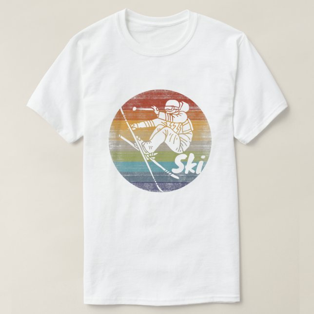 retro vintersport skidsport t shirt (Design framsida)