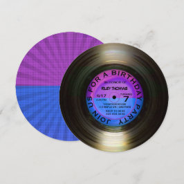 Retro Vinyl Album Disco Stil Födelsedagsfest Invit Inbjudningar