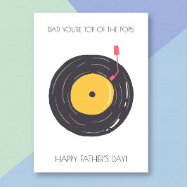 Retro Vinyl Funny Fars dag-kort Kort
