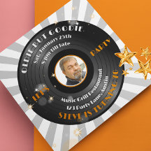 Retro Vinyl Male's Photo Födelsedagsfest