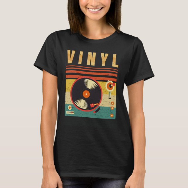 Retro Vinyl Music Addict Diggin Vinyl Låda T Shirt (Framsida)