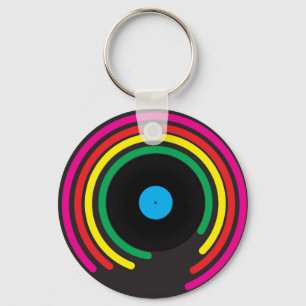 Retro vinyl nyckelring