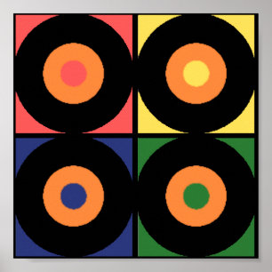 Retro Vinyl-pop Skriv ut Poster