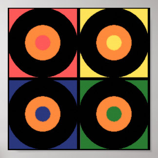 Retro Vinyl-pop Skriv ut Poster