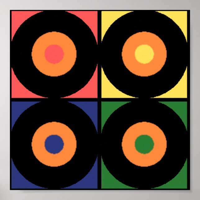 Retro Vinyl-pop Skriv ut Poster (Framsidan)