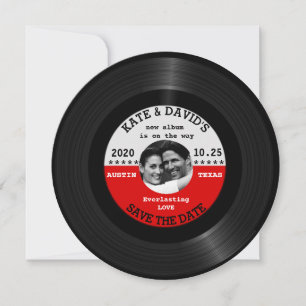 Retro Vinyl-postfotospara datummallen Spara Datumet