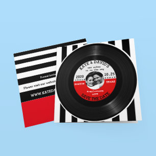 Retro Vinyl-postfotospara datummallen Spara Datumet