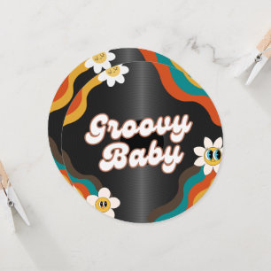 Retro vinyl-protokollets babydusch inbjudningar