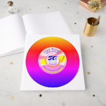 Retro Vinyl Record 45 RPM Regnbåge 50:e födelsedag