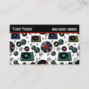 Retro Vinyl Record Albums Music Professionell Visitkort