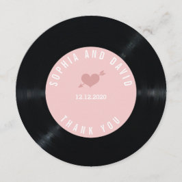 Retro Vinyl Record Bröllop TACK Kort