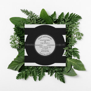 Retro Vinyl Record Elegant Chic Bröllop Inbjudningar