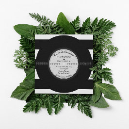 Retro Vinyl Record Elegant Chic Bröllop Inbjudningar