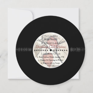 Retro Vinyl Record Fall WedInbjudan Inbjudningar