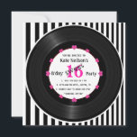 Retro Vinyl Record l Modern Sweet 16 B'day Inbjudningar<br><div class="desc">Ett modernt sätt att fira 16:e B-dagen. Alla standardtexter kan anpassas helt och hållet med dina egna skrivningar,  och du kan också ändra typsnitt,  storlek och färg på texten.</div>