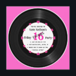 Retro Vinyl Record l Modern Sweet 16 B'day Inbjudningar<br><div class="desc">Ett modernt sätt att fira 16:e B-dagen! Alla standardtexter kan anpassas helt med dina egna ord,  och du kan också ändra typsnitt,  storlek och färger i texten.</div>