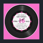 Retro Vinyl Record l Modern Sweet 16 B'day Inbjudningar<br><div class="desc">Ett modernt sätt att fira 16:e B-dagen! Alla standardtexter kan anpassas helt med dina egna ord,  och du kan också ändra typsnitt,  storlek och färger i texten.</div>