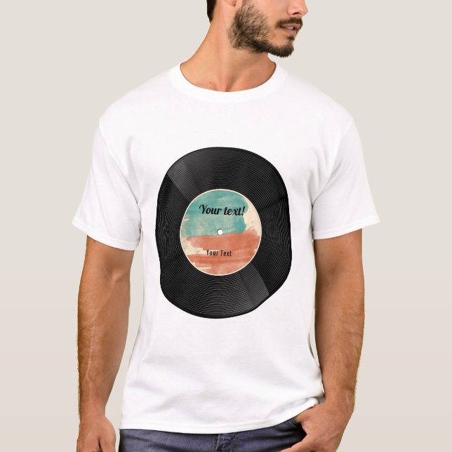Retro Vinyl Record Music Album Classic T Shirt (Framsida)