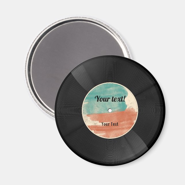Retro Vinyl Record Music Album Magnet (Front/Back)