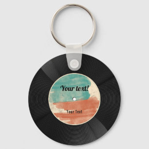 Retro Vinyl Record Music Album Nyckelring