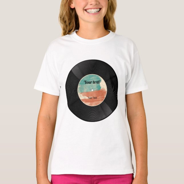 Retro Vinyl Record Music Album T Shirt (Framsida)