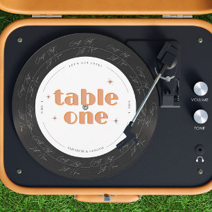 Retro Vinyl Record Music BORDSNUMRET BRÖLLOP Inbjudningar